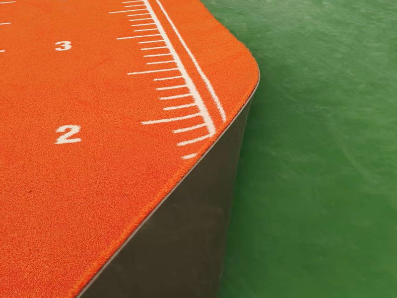 Person using a power broom on gym turf